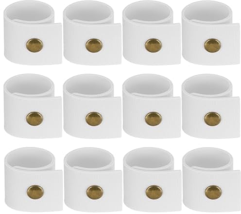 PATIKIL Serviettenringe, 12 Stück Leder Serviettenringe rustikale Halterung für Tischdekoration Thanksgiving Bauernhaus Hochzeit Herbst Bankette Abendessen Party Ornamente Klassisch, Weiß