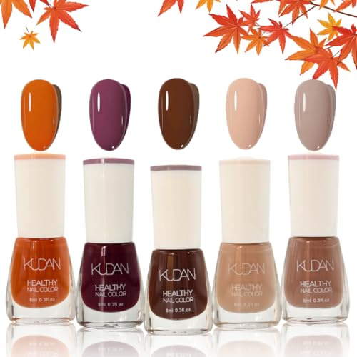 Nude Nail Polish Quick Dry & Long Lasting Nude autumn Nail Varnish - Water Based Natural nail brown- No Need Uv Nail Paint For Diy Nail Art Manicure At Home -French Manicure nail polish (Autumn)