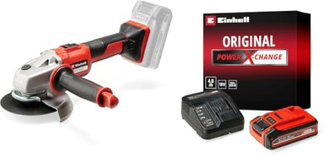 Einhell Professional Akku-Winkelschleifer AXXIO 18/125 Power X-Change (18 V, 700 W, 125 mm Scheiben-Ø, 33 mm Schnitttiefe, Brushless, Softstart, ohne Trennscheibe, inkl. 4,0 Ah Akku)