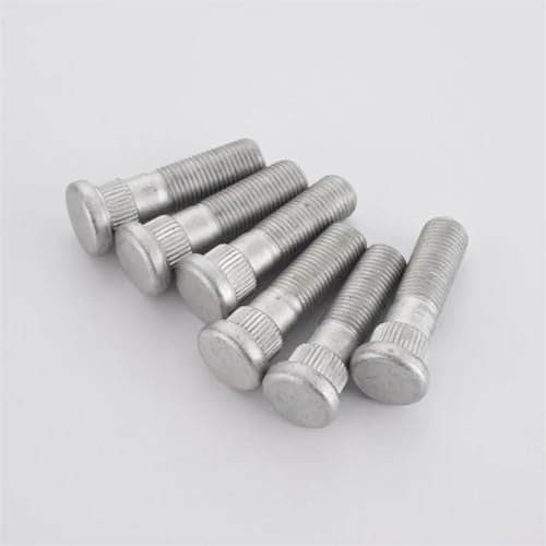 JJRFVBGT Radnabenbolzen Radschrauben, Muttern, Stehbolzen, Rändel, 16,3 Mm, M14 X 1,5, Radschrauben 53 Mm/65 Mm, M14 X 1,5, Radschrauben M14, Autozubehör (6 Stück)(53mm)