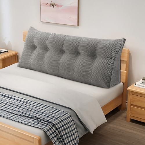 OHMG 160cm Grand Coussin cale Triangulaire pour tête de lit, Coussin de Lecture, Coussin de Soutien Lombaire, Dossier de Taille, traversin de positionnement Doux, pour canapé, lit de Jour ﻿
