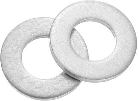 sourcing map Lot de 100 rondelles plates en aluminium, M8 x 16 x 1,5 mm, joints d'étanchéité ronds pour vis, boulons, accessoires de réparation de machines, construction extérieure