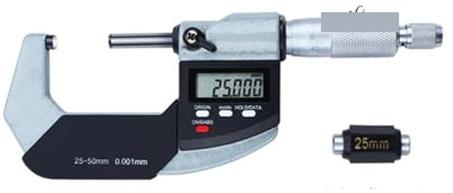 Bügelmessschraube, Elektronischer Außenmikrometer 0-25 mm 25-50 mm 50-75 mm 75-100 mm 0,001 mm Digitaler Mikrometer Messgerät Mikrometer Messwerkzeuge, Hohe Präzision(25-50mm)