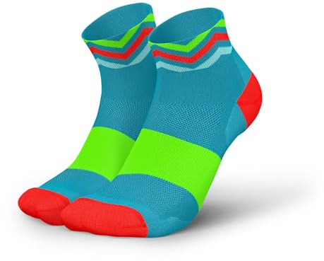 INCYLENCE ULTRALIGHT Laufsocken kurz für Damen und Herren mit leichter Kompression,1 Paar (DE/NL/SE/PL, Numerisch, 39, 42, Regular, Regular, Waves Cyan Green)