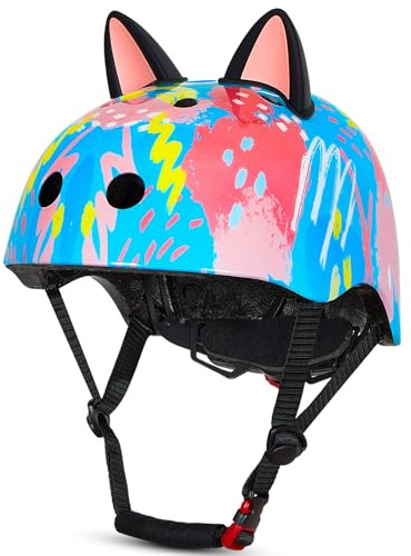 Kids Bike Helmet,Unicorn Castle Toddler Helmet Age 8-14 Years Adjustable Skateboard Helmet for Cycling Skateboard Inline Skating Scooter,Blue Pink