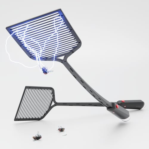 greate elektrische Fliegenklatsche extra stark inkl. Batterien | 2er Pack Insekten Schläger elektrisch gegen Mücken, Schnaken, Mosquito & mehr - Fliegenfänger - Electric Fly swatter