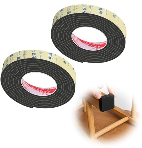 Filzband selbstklebend, 20 mm x 2 m, 2 Rollen, schwarz | Filzstreifen & Filzgleiter, Filzklebeband für Möbel, Schutz vor Kratzern, Schutz vor Geräuschen