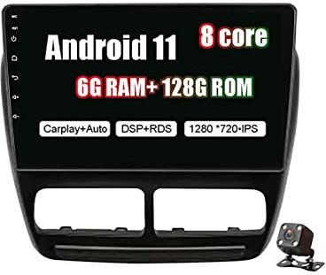 Generico Radio de coche Android 11 Bluetooth para Fiat Doblò 2015 – Radio multimedia pantalla táctil, navegación GPS, FM RDS, USB, soporte Dab+, compatibilidad OBD2
