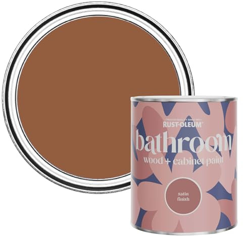Rust-Oleum Mould, Mildew & Stain Resistant Bathroom Wood and Cabinet Paint in Satin Finish - Terracotta 750ml