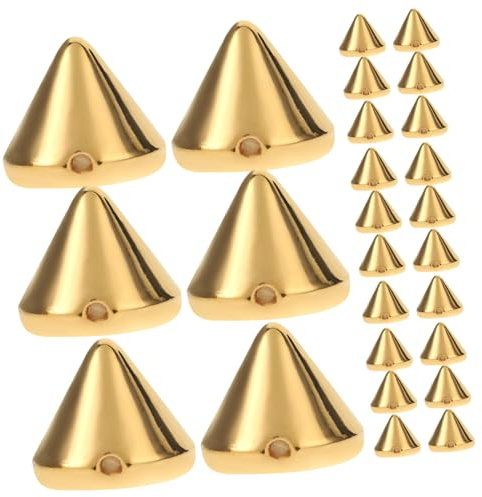 SAFIGLE 100 Piezas Tachuelas Cónicas Doradas para Accesorios de Joyería y Prendas DIY Remaches Punk para Decoración de Chaquetas Bolsos Zapatos y Manualidades