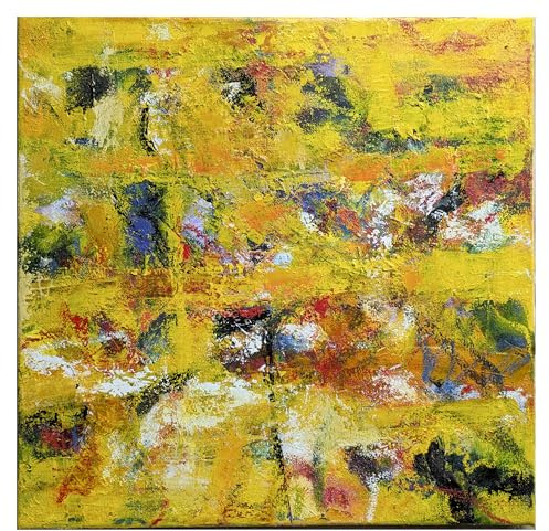Generisch Sonnenstreifen abstraktes original Öl Gemälde 40x40 cm