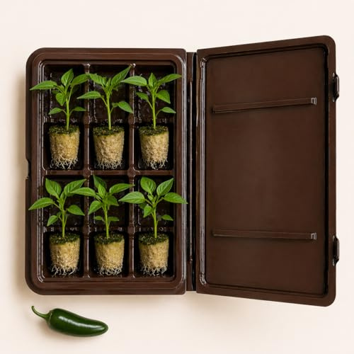 Orticello Peperoncino Jalapeno per Idroponica, 6 Piantine Vive, pronte al trapianto, compatibile con Smart Garden