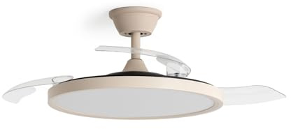 LEDKIA Ventilatore da Soffitto con Luce Silenzioso DC Pale Retraibili Kleon | con Luce LED CCT 2560 lm, Motore DC 15W Silenzioso ed Efficiente, Pale Retrattili, 6 Velocità, 106 cm, Telecomando