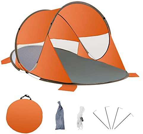 Duhome Strandmuschel Pop Up, Strandzelt für 1-3 Personen Tragbar Beach Zelt mit UV-Schutz Einfacher Aufbau für Strand Camping Garten