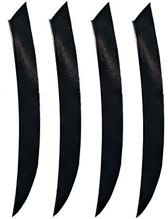 SHARROW 50pcs Pfeil Federn 5 Zoll Naturfeder Pfeilfedern Rechter Flügel Befiederung Bogensport Zubehör (Schwarz)
