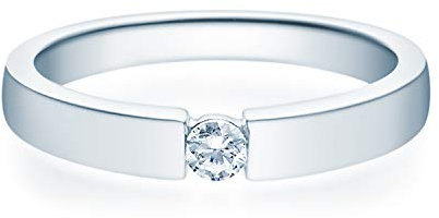 Damener 585er Verlobungsring Weißgold Solitärring Diamantring 0,15 ct. Ehering