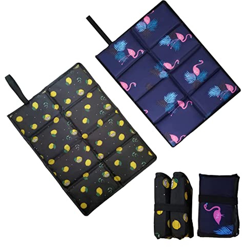 Sitzkissen Faltbar Outdoor, 2 Stück Matte Wasserdicht, Kinder Sitzkissen Wasserdicht, Sitzkissen Outdoor Kinder, Tragbar Faltbare Sitzkissen, Wander Jagd Zubehör Garten Stadion Hunting (Schwarz Blau)