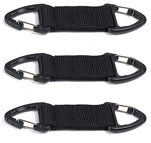 3 Pcs Double Ended Triangular Carabiner Clip Keychain Nylon Webbing Backpack Hang Buckle Multifunction Carabiner Keyring for Outdoor Camping Hiking
