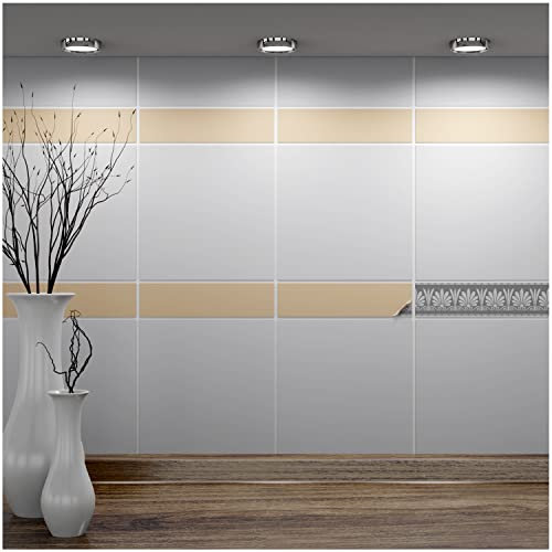 FoLIESEN Adhesivo para azulejos de 5 x 20 cm para baño, cocina, cuarto de baño - 240 azulejos adhesivos, color amarillo azafrán mate