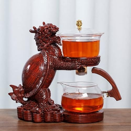 VIXDA Kreatives Glastee-Set, automatische Teekanne, Tee-Ei, magnetische Wasserumleitung, hitzebeständiger Kungfu-Tee, Tee Trinken