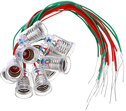 12 Pezzi Portalampade E10 Lampade Base Presa Per Lampadine E10 Con Filo Piccole Per Home Experiment Test di Circuito Elettrico Accessori
