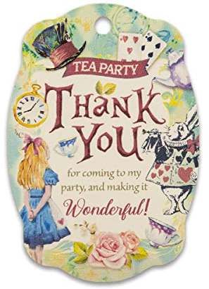 Summer-Ray, 50 etichette regalo di ringraziamento a tema Alice nel paese delle meraviglie