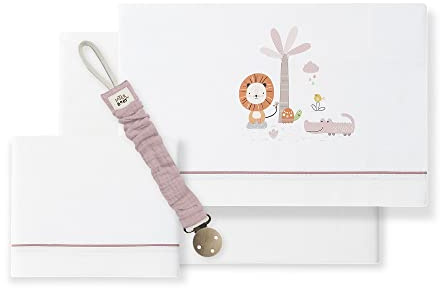 Bettwäsche für Kinderbett, Löwe, Palme, Weiß, Make-up