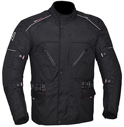 NORMAN Chaqueta de motocicleta para hombre, impermeable, con blindaje CE, Negro, XXL