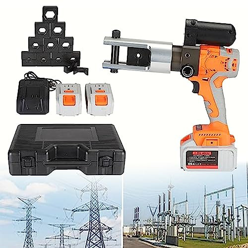 Crimpadora De Cables Hidráulica Eléctrica, Crimpadora Hidráulica Recargable Con 2 Baterías Recargables, Rango De Crimpado 16-300 Mm² Para Terminales De Cobre Y Aluminio