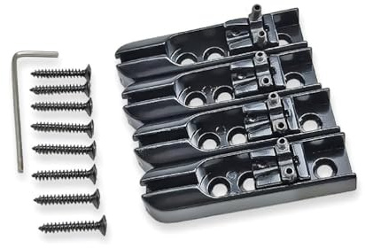 4 Pcs Zinklegierung Split Elektrische Bass Brücke Separate Bass Bridge Saitenhalter Einzelsaite Bass Bridge Gitarre Zubehör 4 Saiten Zinklegierung Elektrische Bass Gitarre Brücke Einstellbar