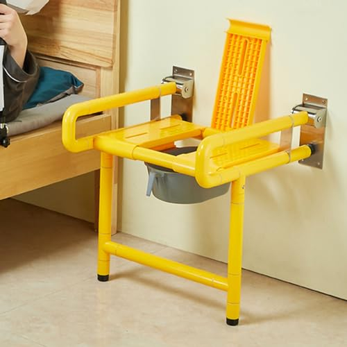 Duschstuhl für Senioren, Wandmontage, zusammenklappbar, platzsparend, rutschfest, für Badezimmer, Wandhocker für Dusche, praktische Lösung für ältere Menschen