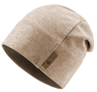 Sterntaler Beanie aus Mischgewebe in Melange Optik - Zeitlose Unisex Mütze mit feinen Streifen - warm, weich und bequem - rost, Größe 51