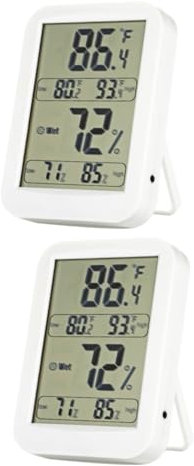 Gatuida Digitales Hygrometer 2st Feuchtigkeitsmesser Temperaturüberwachung Digitales Hygrometer-thermometer Weiß Großer Bildschirm Monitor Feuchtigkeits- Und Temperaturüberwachung