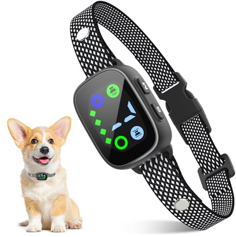 PcEoTllar Collare Antiabbaio per Cani, Collare Vibrante per Stop all'abbaiare, Ricaricabile Collare Elettrico per Cani di Piccola Media Grande Taglia, Suono/Vibrazione/Suono+Vibrazione, Nero