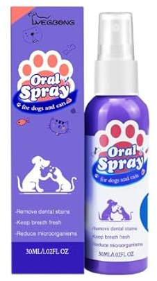 Dentalspray Zahnpflegespray für Hunde Katzen 30ml, Zahnpflege Dental Spray zur Vorbeugung von Zahnstein Zahnreinigung & Zahnsteinentfernung Tooth Cleaning Spray (1PC,30ML)