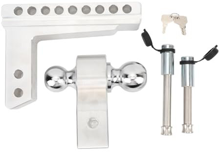 Bola de Remolque con Enganche de Bola, Enganche de Bicicleta de Metal para Remolques de Bicicletas, para Enganche de Remolque Doble de 2‑5/16 Pulgadas y Receptor de 2 Pulgadas,