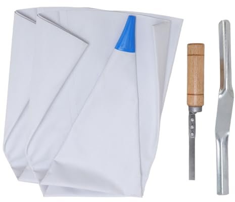 Tile Grout Masonry Mortar Bag, Heavy Duty Piping Bags for Cement Sealer Bag, Easy to Clean, Concrete Mortar Bags with Brick Jointer and Tuck Pointer for Grouting Stone Bricks, Tiles, Mortar