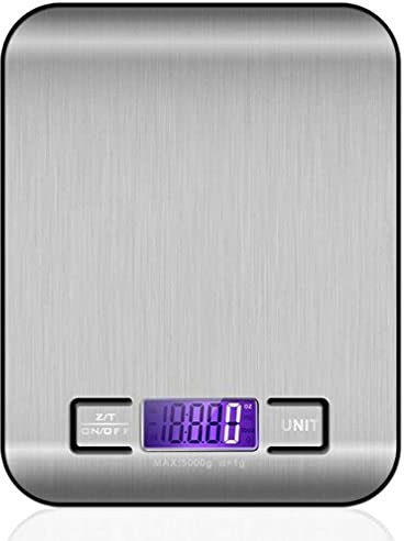 JYHUHGRG Balance de Cuisine en Acier Inoxydable électronique pesant 5 kg 10 kg Balance de Cuisine Domestique Nourriture Mini gramme Balance Bijoux Dit Bureau Portable,10KG