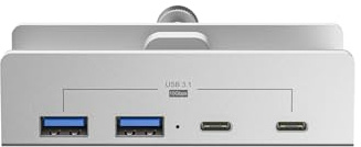 OAJABBGE 10Gbps USB C USB Hubs 4 Ports Aluminum USB 3.1 Docking Hubs Clamp For Desk Computer With 5V 2A Extra Power Supply Port
