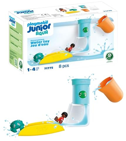 Playmobil | Junior Aqua | Réservoir Cascade avec Toboggan | Jouets Aquatiques à partir de 1 an | Cadeau pour Les Tout-Petits | Jouet de Bain Durable avec Toboggan et Cascade | 71775