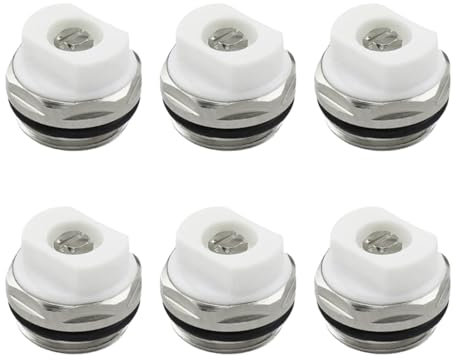 6Pcs 3/8inch Radiator Bleed Valves Sealing Radiator Bleed Valves Radiator Exhaust Valves Quick Installation