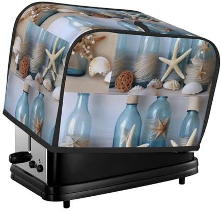 Copertura per tostapane a due fette con stampa di conchiglie di bottiglia per piccoli elettrodomestici da cucina, protezione per impronte digitali