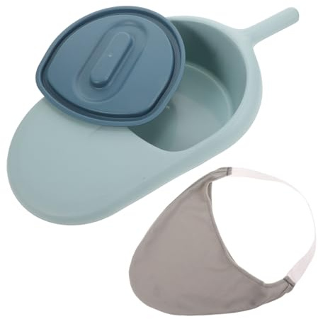 WRITWAA Haushalts Bettpfanne aus Kunststoff Kompakt und Leicht mit Deckel Glatter Innenfläche Platzsparend für Senioren und Bettlägerige Patienten im Krankenhaus Tragbare Zufällige Farbe