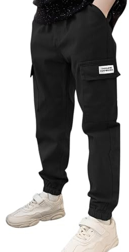 Pantalon Cargo Ado Garçon Taille élastique Large 8-15 Ans Pantalon Ample Enfant Garcon Hiver Pas Cher Confortable Casual Sport Jogging Streetwear Sweatpants