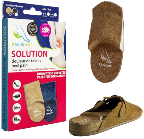 RheelaxX® Semelle Médicale Orthopédique Anti-douleur Talon – Épine Calcanéenne Fasciite Plantaire Aponévrosite – Soulage Immédiat - Ultrafine – Testée & Approuvée par Professionnels de santé - L/XL