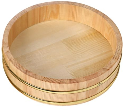 CLISPEED Sushi Reis Holzschale Rundes Sushi Reis Mischgefäß Robustes mit Glatten Kanten für und