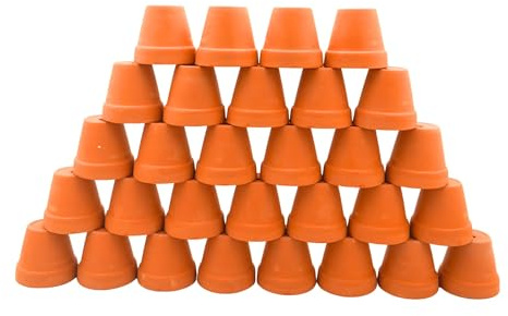 Yuvori Lot de 30 mini pots de fleurs en terre cuite pour plantes grasses, cactus, loisirs créatifs, jardin féérique, maison de poupée, projets scolaires (cylindre classique, 4,5 cm)
