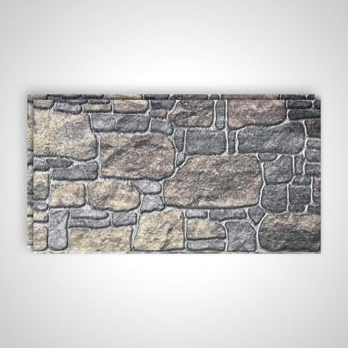 Deconil EPS 3D Wandpaneel Ziegeloptik – 100x50x2 cm – Realistische Backsteinoptik Wandverkleidung – Leicht, DIY Montage, Wärme- & Schalldämmung – Für Innen & Außen (SWP-E2, 2 Stück)