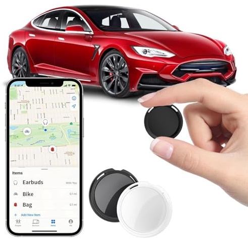 2 Pack GPS Tracker for Cars Work with Find My (iOS Only)Real Time Bluetooth Air Tracker Tag Mini Global Vehicles Tracking Devices Item Finder No Monthly Fee or Subscription Needed No SIM Card Required