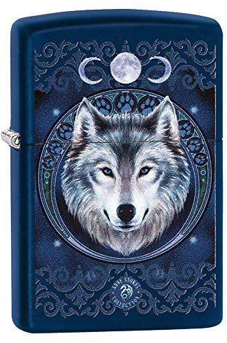 Zippo Sturmfeuerzeug - Anne Stokes, Navy Matte, Color Image - Nachfüllbar - Wiederverwendbar - Windfestes Design - Geschenkbox - Made in USA